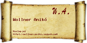 Wollner Anikó névjegykártya